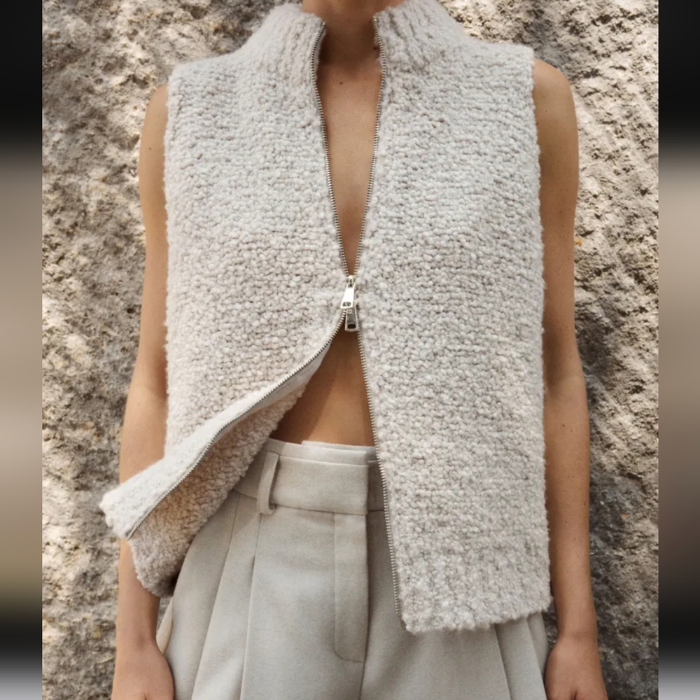 ME+EM Teddy Merino Bouclé Zip Vest